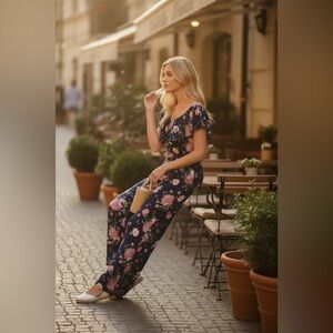 Floral Jumpsuit- Size Large